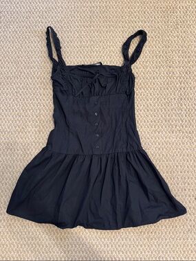 Lioness Black Mini Dress with Button Front
